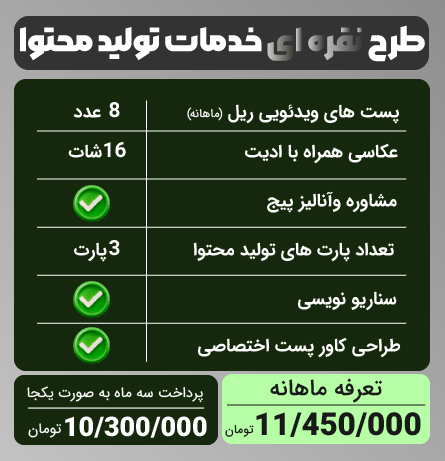 پکیج نقره‌ای خدمات تولید محتوا